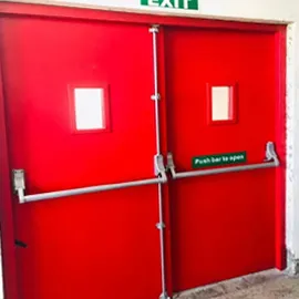 double leaf emergency exit steel doors