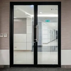 fully glass vision doors with metal frames